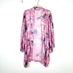 SPELL Womens Size M/L Belted Kimono Robe Short Sleeve‎ Abstract Geometric Boho